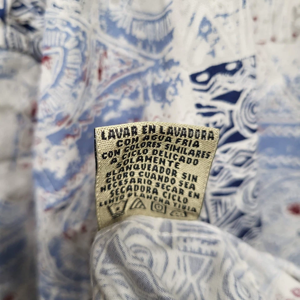 Camisa abotonada Natural Issue para hombre XXL azul geométrica manga corta Foto 4 de 4