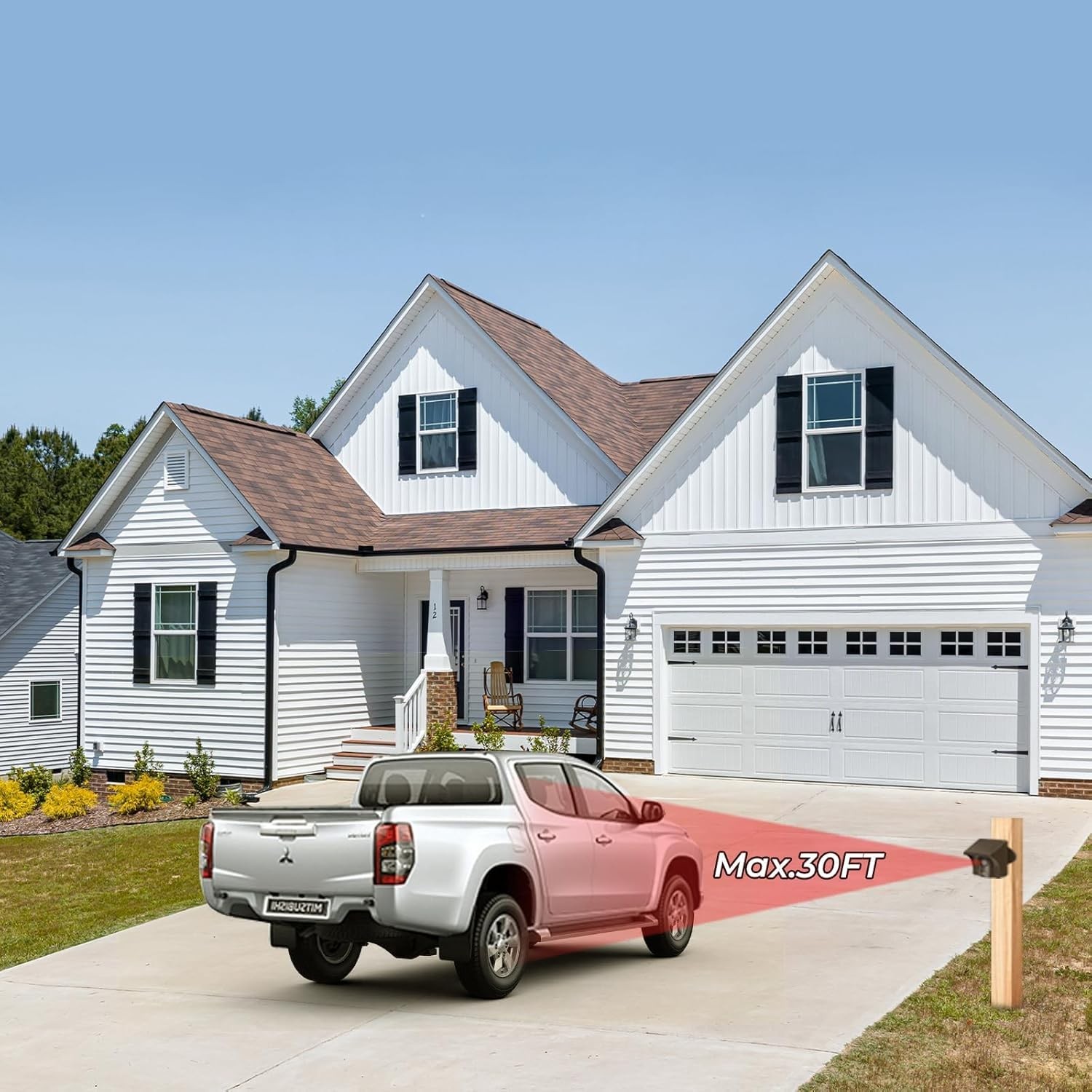 1/2 Mile Long Range Wireless Driveway Alarm Outdoor Weather Resistant Motion ...