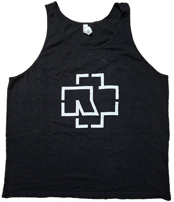 Rammstein 2015 Shirt Block White Line Logo Sleeveless Tank Industrial Metal