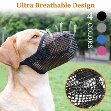 Adjustable Dog Mouth Cover for Chewing Prevention Breathable Mesh Muzzle Set