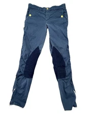 Equiline Schoeller Knee Grip Riding Breeches Pants Women's Blue 28x29
