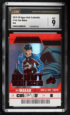 2019-20 Credentials Debut Ticket Access Red 34/99 Cale Makar #144 Rookie RC c4y