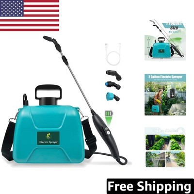 Lightweight 2 Gallon Garden Sprayer: USB Rechargeable, Easy Carry Shoulder Strap