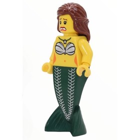 LEGO Mermaid Minifig - Castle Pirates 6299, dark-green tail, reddish-brown hair