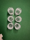 6 Vintage Cut Crystal Small Wine Sherry Glasses Flared Octagonal Faceted Stem — photo 1
