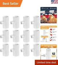 12 Pack PVC Tee Fittings - Fully Automatic Chicken Waterer for Healthy Poultry
