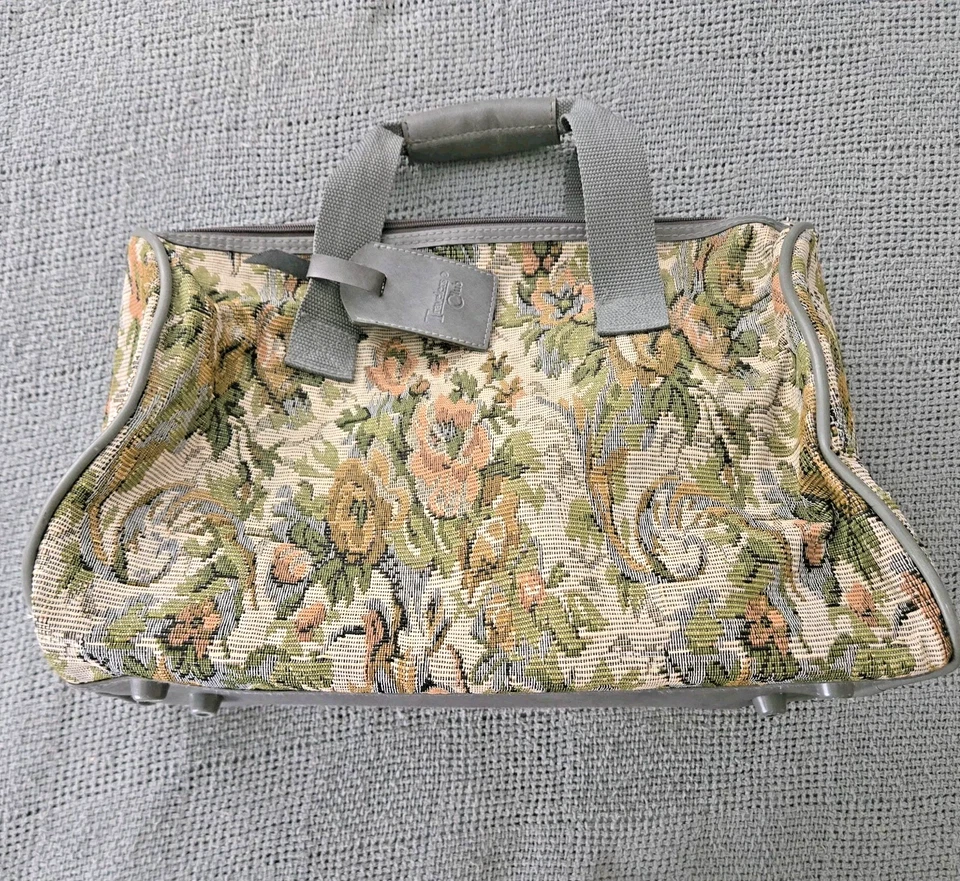 TRAVELER'S CLUB Gris Floral Tapiz Fin de Semana Noche Bolsa de Viaje Equipaje Foto 2 de 4