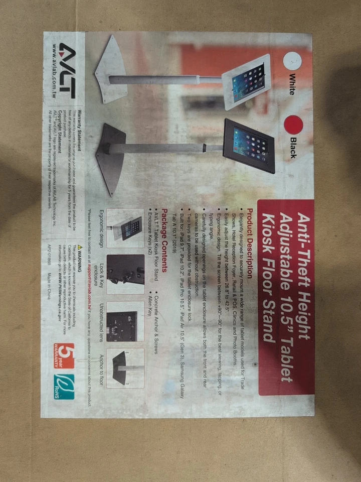 Anti Diebstahl Höhenverstellbarer Tablet Ständer iPad 10,5" Ständer