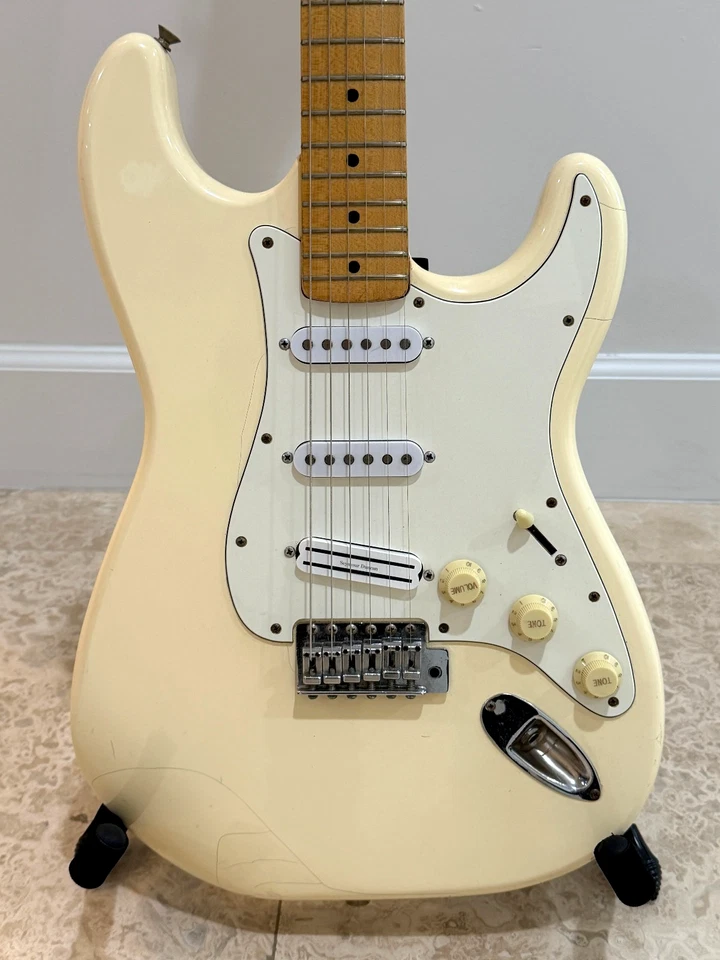 Vintage 1970s Ibanez Stratocaster Electric Guitar Lawsuit Era - White - Image 2 of 4