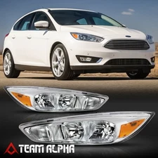Fits 2015-2018 Focus Facelift[Chrome/Clear]Amber Corner Headlight Headlamp Lamp