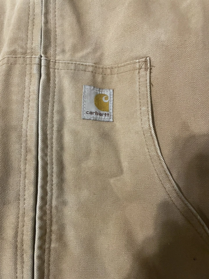 Carhartt YYJ158 BRN 棕色鸭子连帽全拉链夹克青少年尺寸 L XL 14/16) — 第 2/4 张图片