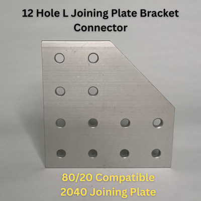 12-Hole Aluminum Corner Gusset Plate   80/20 Compatible 1'' hole spacing