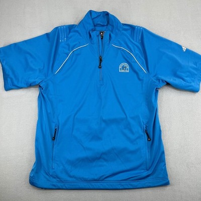 Adidas Mission Lakes Country Club Mens Blue Quarter Zip Windbreaker Size M