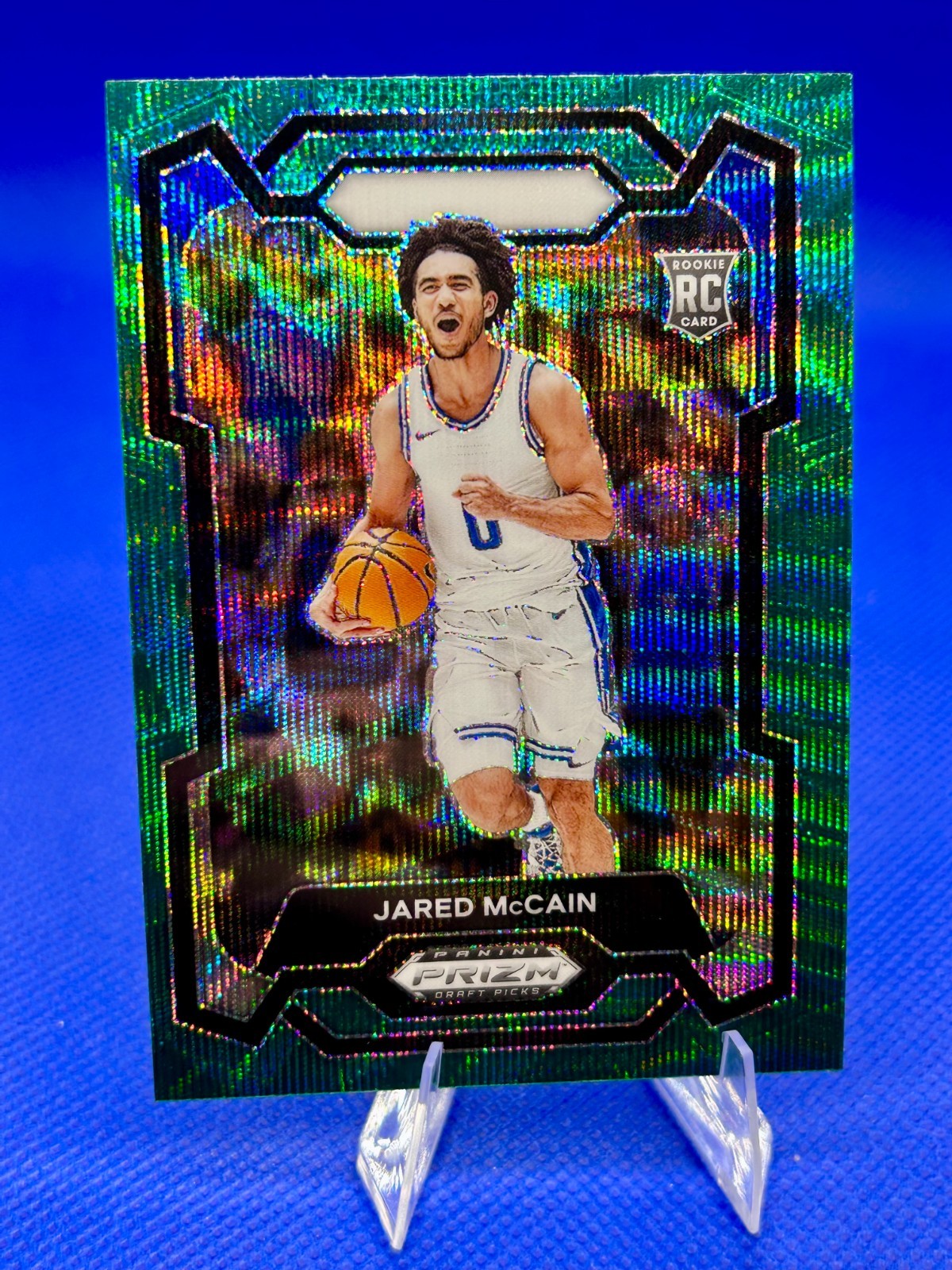 2024 Panini Prizm Draft Picks Basketball Jared McCain Green Wave Prizm RC #35