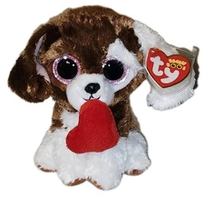 Ty Beanie Boos - CUDDLES the Valentines Day Dog 6" NEW MWMTs Plush Stuffed Toy