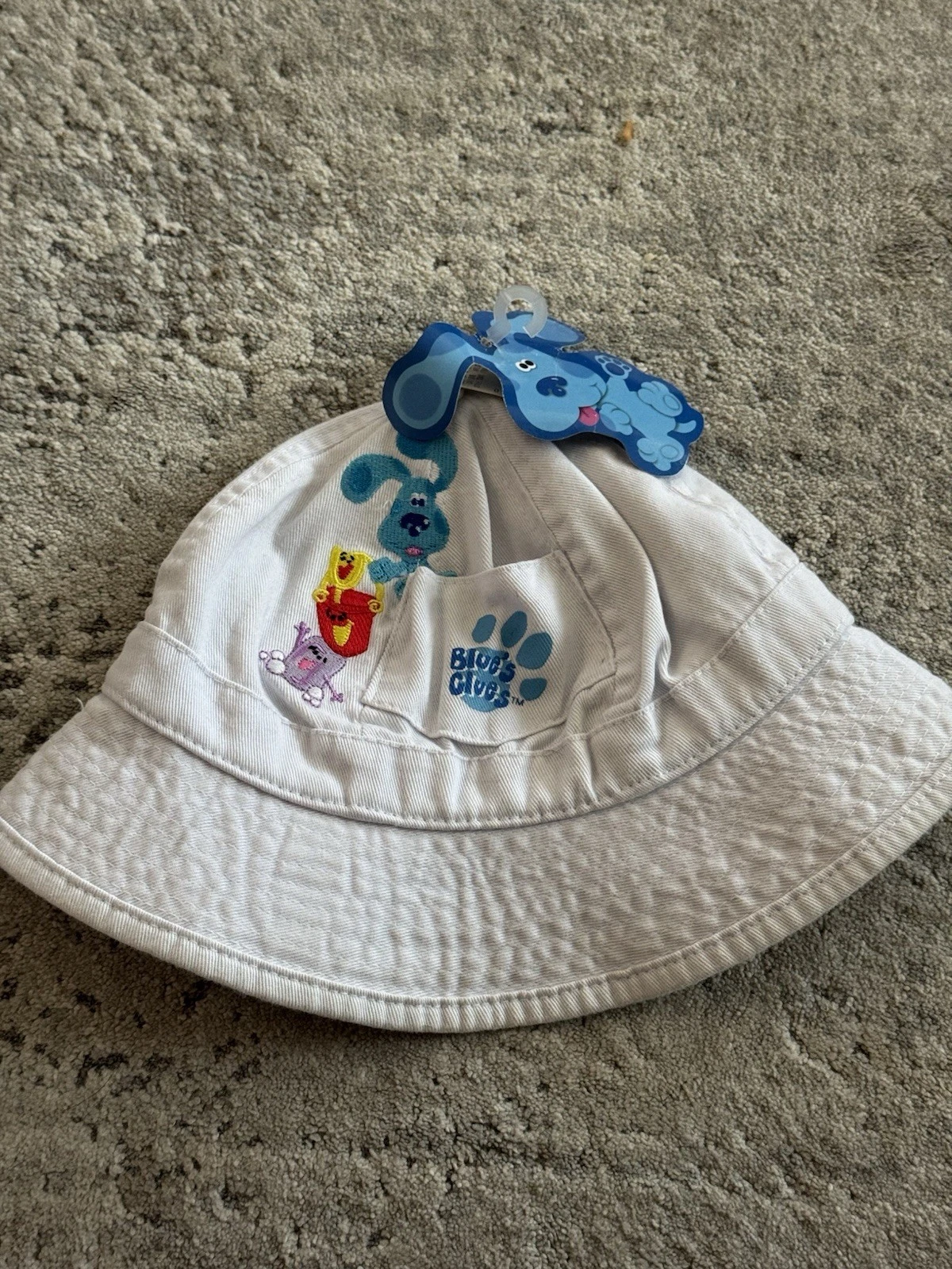 Vintage Y2k Blues Clues Cartoon Embroidered Bucket Hat Toddler Size NWT
