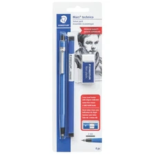 Staedtler Technico 2Mm Mechanical Pencil Set With Eraser Lead Refills Blue