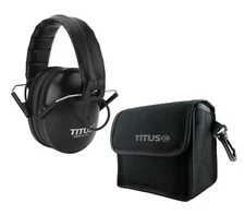 Titus Electronic Folding Earmuffs Noise Canceling Hearing Protection With Case