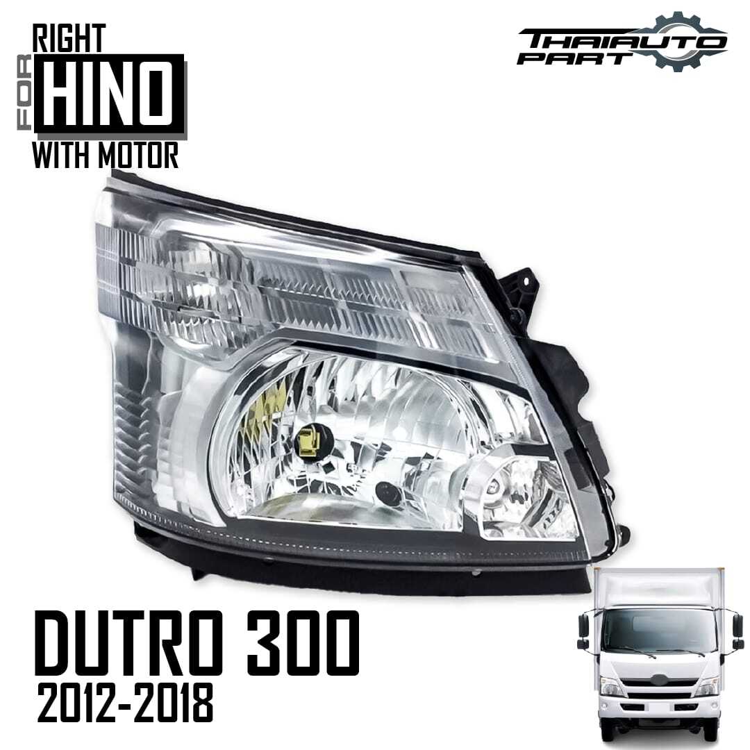 RH Right Head Light Front Lamp W/ Motor Fit Hino Dutro 300 Series