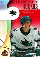 2024-25 SP Game used hockey Jack Thompson Red Rookie card 