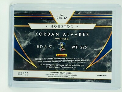 2020 Panini Select Yordan Alvarez RPA Silver #83/99 | eBay