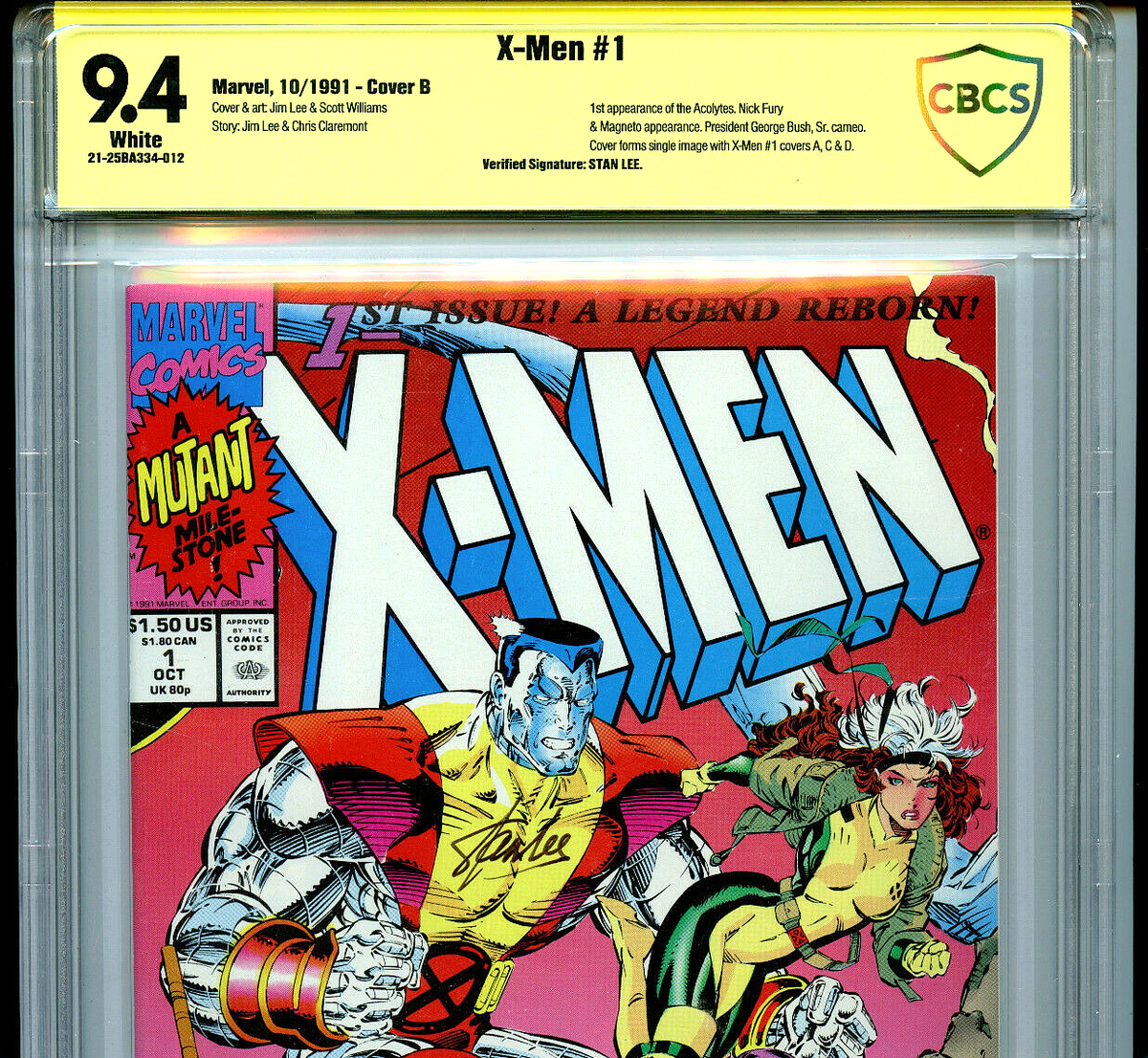 X-Men #1 B CBCS 9.4 NM ASP Verified Stan Lee Signature Yellow