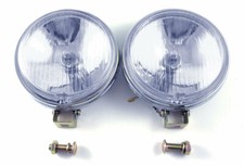Vw Clear 6 Flat Face 12v Vintage Driving Lights Chrome Bug Bus Ghia Type 3 H3
