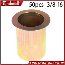 Findmall 50 Pack 3/8-16 Rivet Gun Nuts Rivet Nuts Threaded Insert Nutsert
