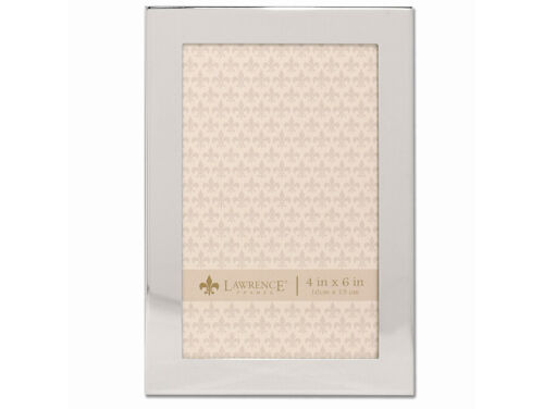Lawrence 4x6 Flat Silver Metal Engravable Picture Frame (Same Shipping Any Qty) - Picture 1 of 3