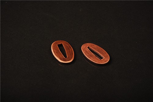 plain copper seppa 2 pieces pad for samurai sword Japanese katana wakizashi - Picture 3 of 4