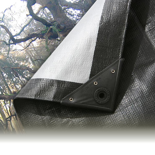4.0M x 5.0M BLACK/SILVER HEAVY WATERPROOF TARPAULIN SHEET TARP COVER WITH EYELET - Picture 1 of 2
