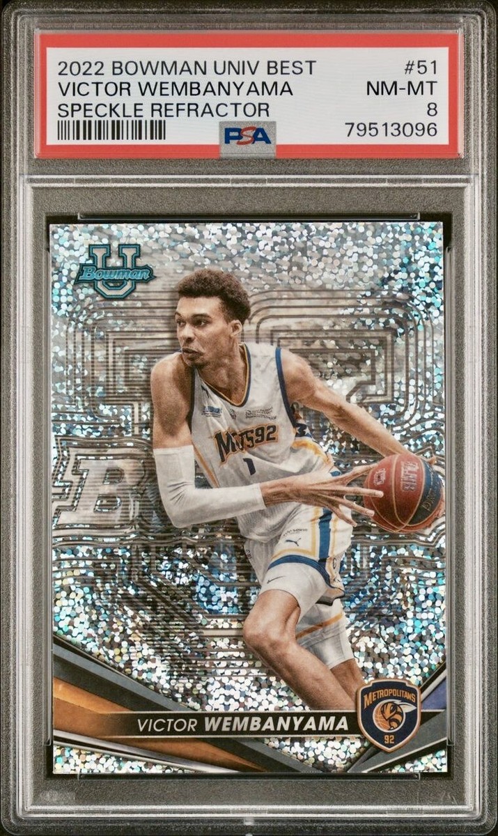 2022 Bowman Best U Victor Wembanyama Speckle Refractor SP RC PSA 8 