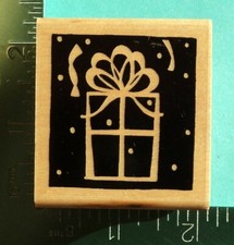 BIRTHDAY PRESENT with CONFETTI Rubber Stamp by JRL Design