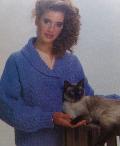 Shawl Collared pullover (#282-28) vintage crochet pattern