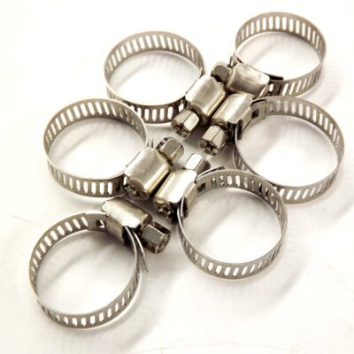 50pcs Stainless Steel Adjustable 1/2''-3/4'' Drive Hose Clamps Fuel Line Worm Clip