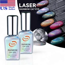 Vanfa Gel Polish Holographic Glitter 9D Cateye - Rainbow Cat Eye *Pick Any*