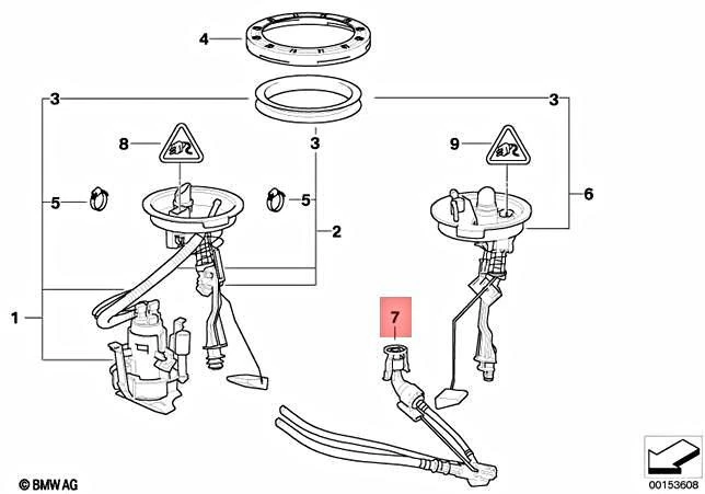 Genuine BMW E39 520d 525d Left Sucking Jet Pump With Disconn.Part  