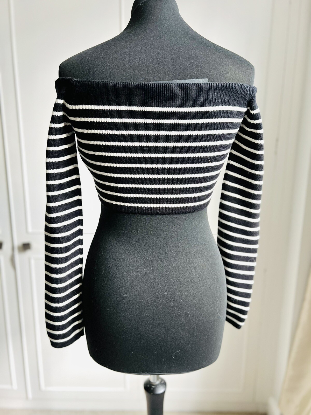 Maglione Saint Laurent a righe cropped. Taglia Media. Nuovo con etichetta