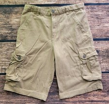 WONDER NATION Flat Front Cargo Shorts ADJUSTABLE WAISTBAND Boy's Size 18 Khaki