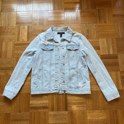 forever 21 white denim jacket