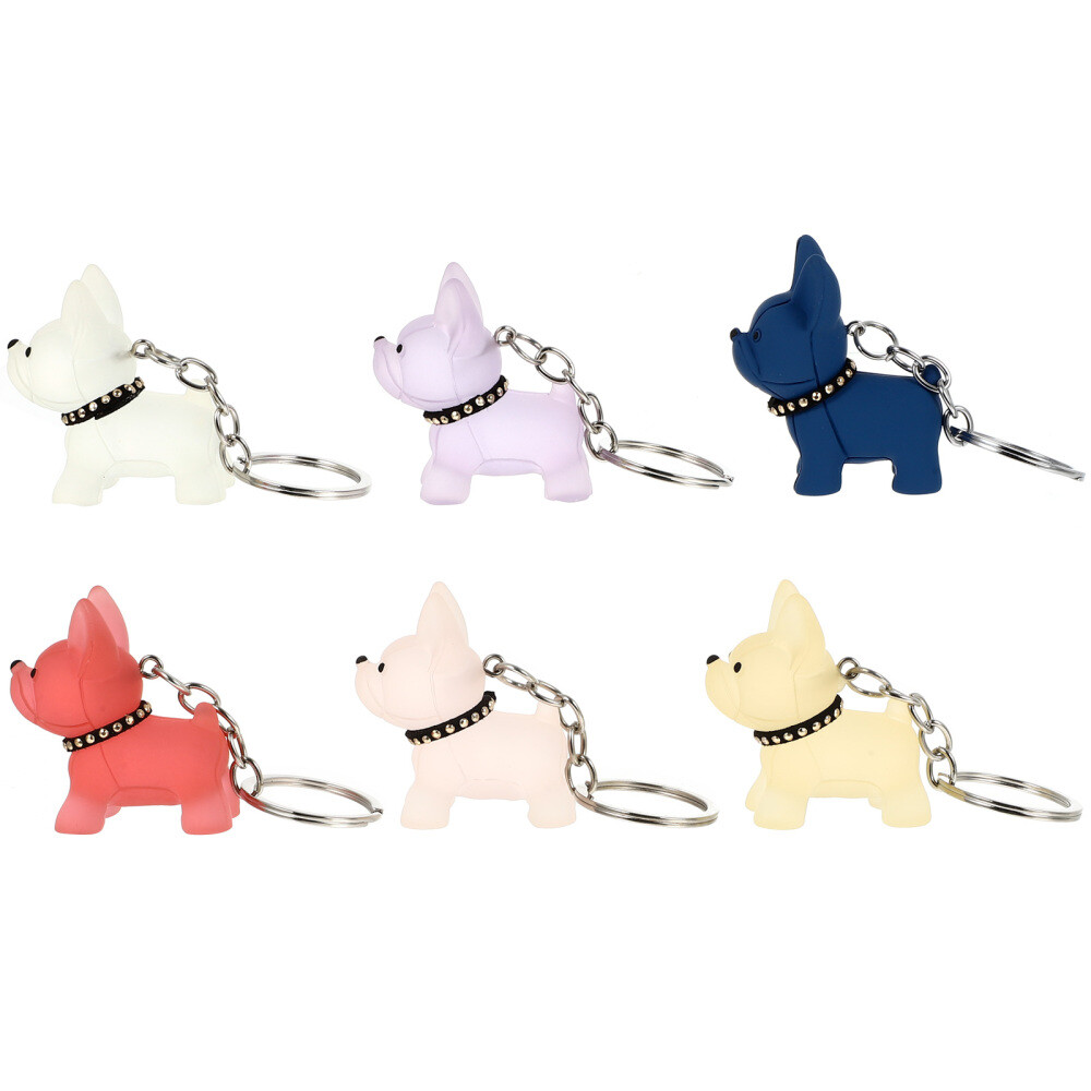 6pcs Keyring Dog Themed Gifts Pet Keychain Purse Charms Puppy Bag Charm