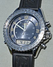 Rare Breitling Reveil Chronograph Ref. A51035 Beautiful Blue Aviation Dial 22