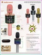 Wireless Bluetooth Karaoke Mic with Flashing Lights