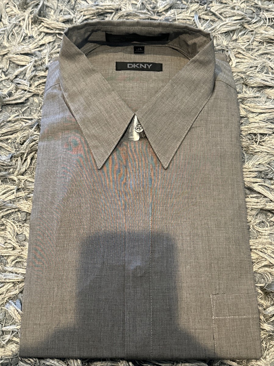 DKNY Men's Slim Fit Stretch Dress Shirt Textured 16 34/35