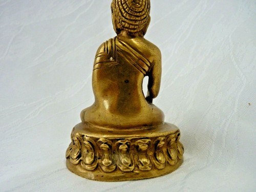 Buddha Himalaya Figur aus dem 19. Jh. Bronze vergoldet - Picture 5 of 6