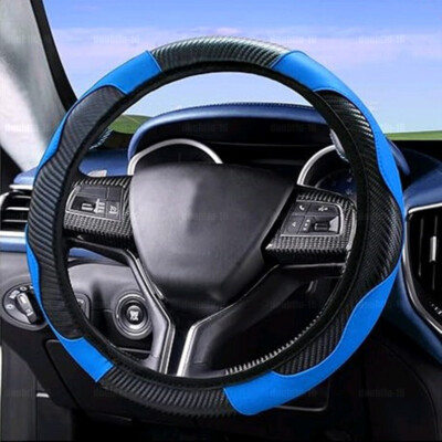 Microfiber Leather Steering Wheel Cover – 15" / 38cm – Universal Car Accessory