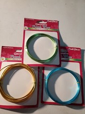 Aluminum 14 Gauge Floral Craft Wire Gold, Green And Blue 6ft Each Color