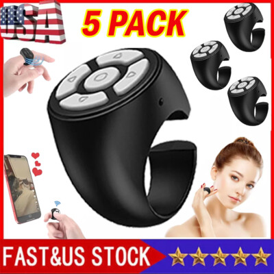 Wireless Bluetooth Ring Remote Control Fingertip Selfie Video Controller Phone