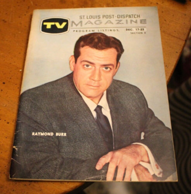 TV Magazine ~ Dec. 17-23, 1961 ~ St Louis Post Dispatch ~ Raymond Burr