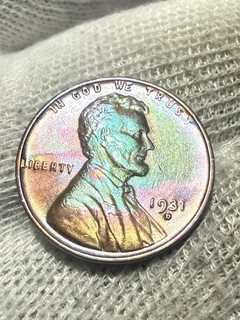 1931 D Lincoln Wheat Cent Penny CHOICE BU UNCIRCULATED MS Toned